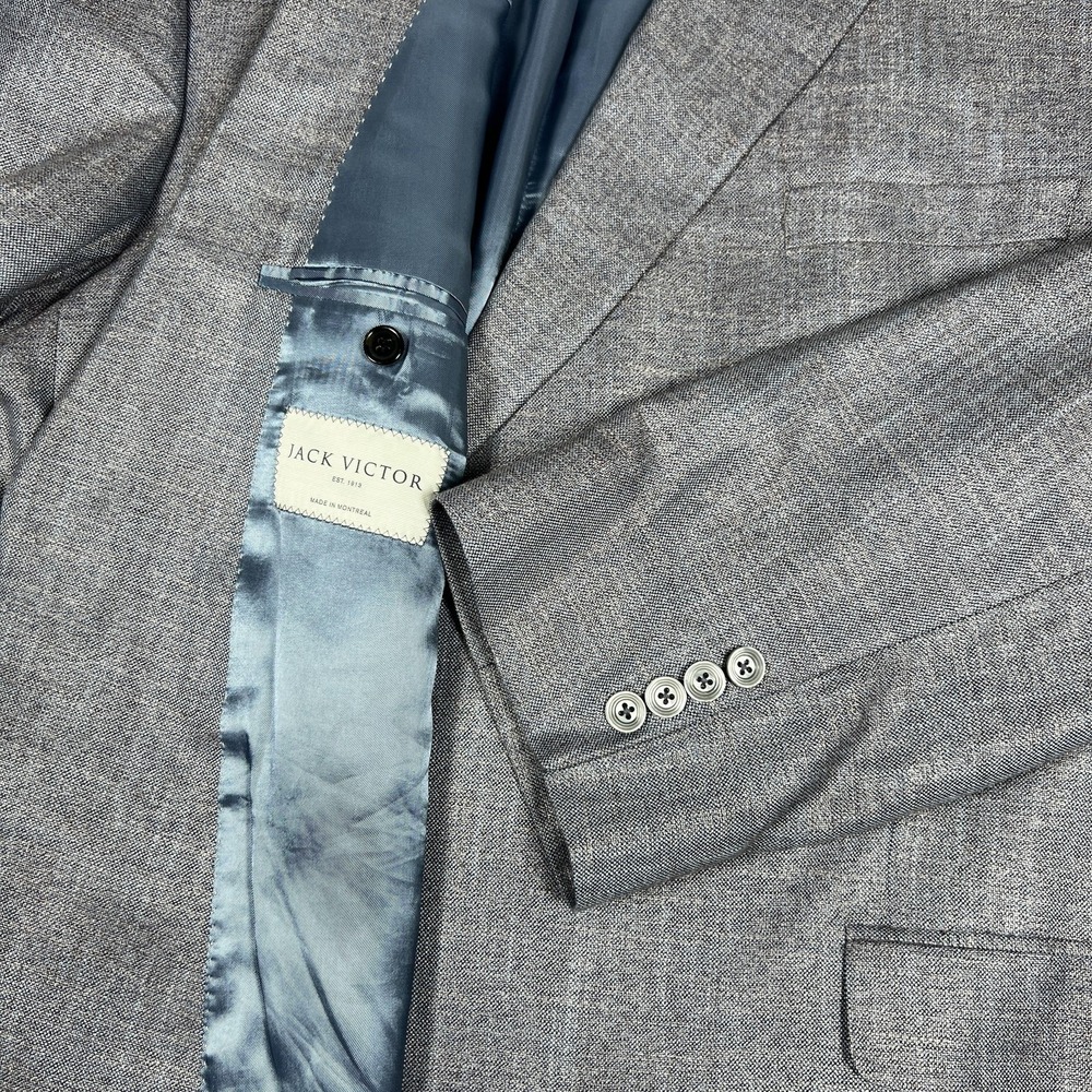 Jack Victor Powell SPJ Blazer Mens 54 PR Gray Bamboo Viscose‎ Sport Coat Jacket